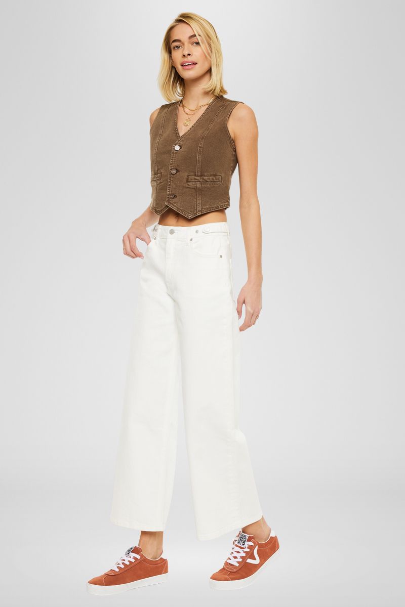 Women's Ultra High Rise Cropped Wide Leg Jeans - Calla