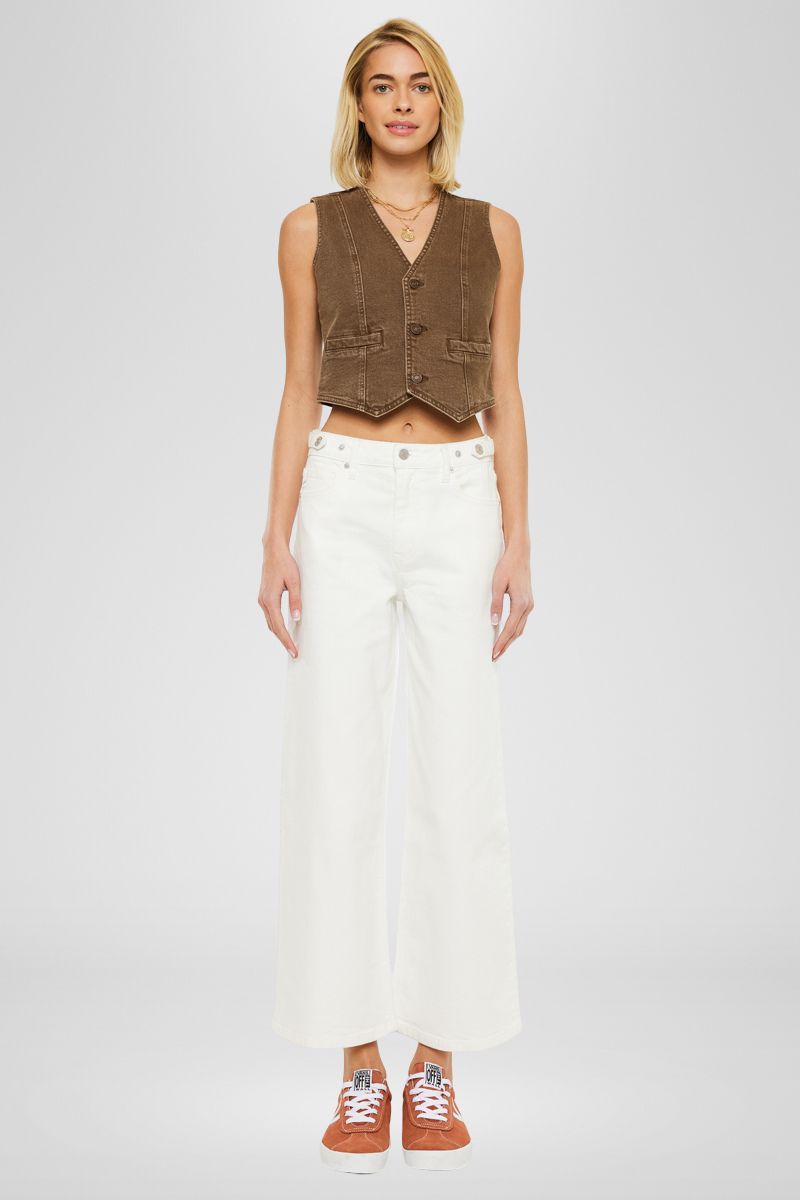 Women's Ultra High Rise Cropped Wide Leg Jeans - Calla
