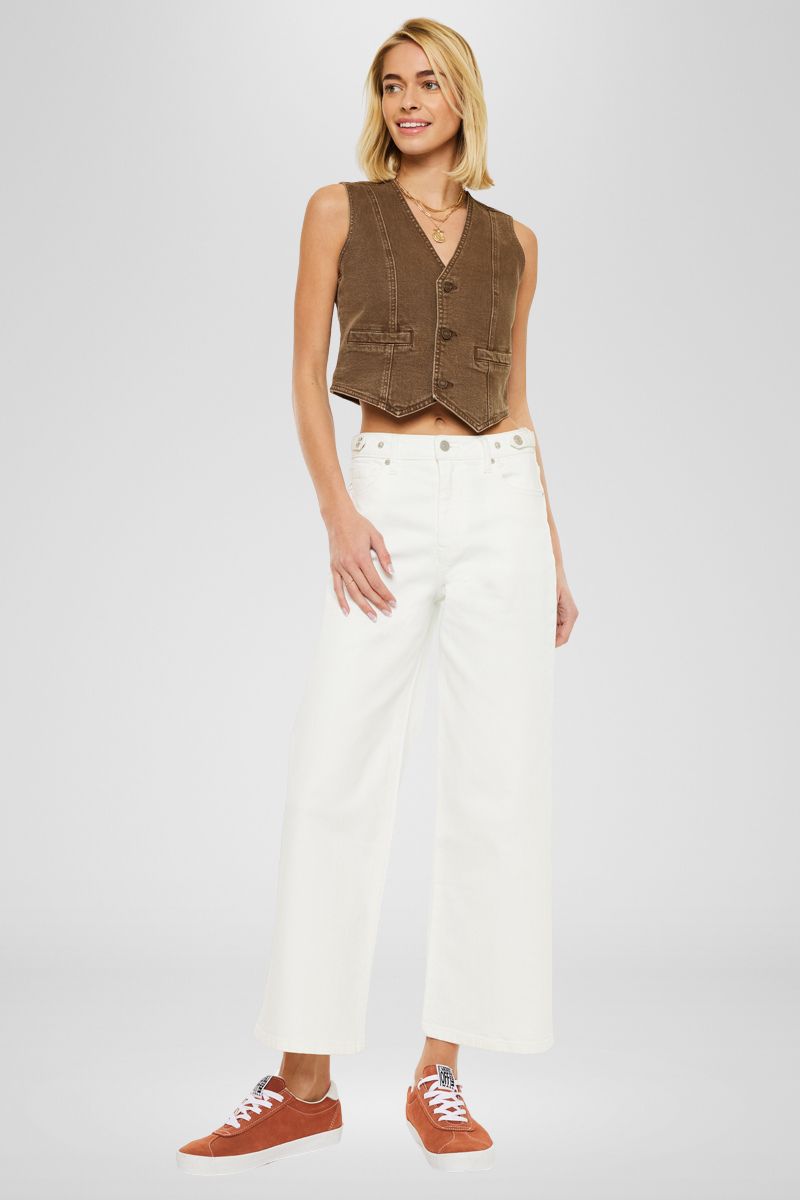 Women's Ultra High Rise Cropped Wide Leg Jeans - Calla