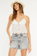 Women's High Rise Denim Shorts - Beah