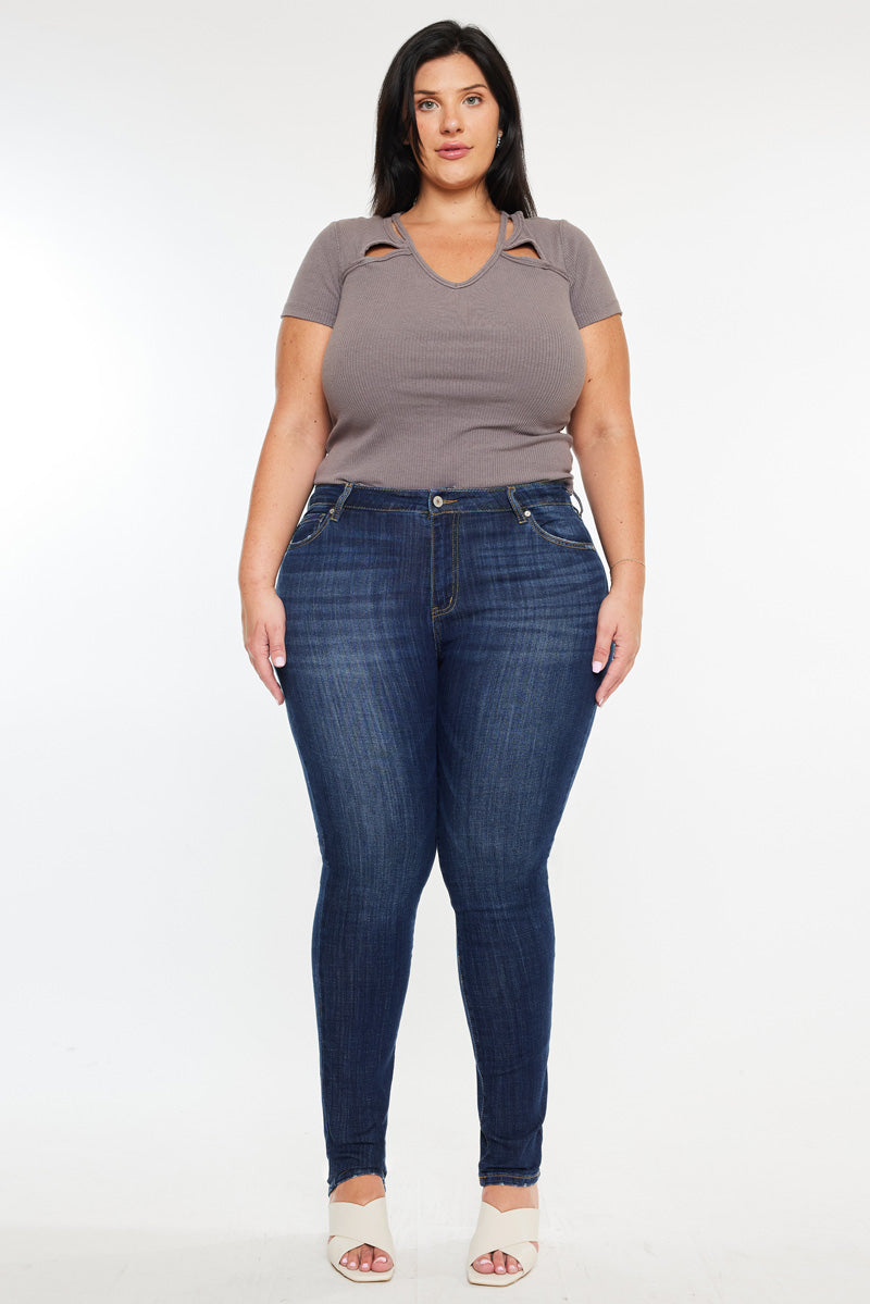 Women's Plus Size High Rise Super Skinny Jeans - Beth