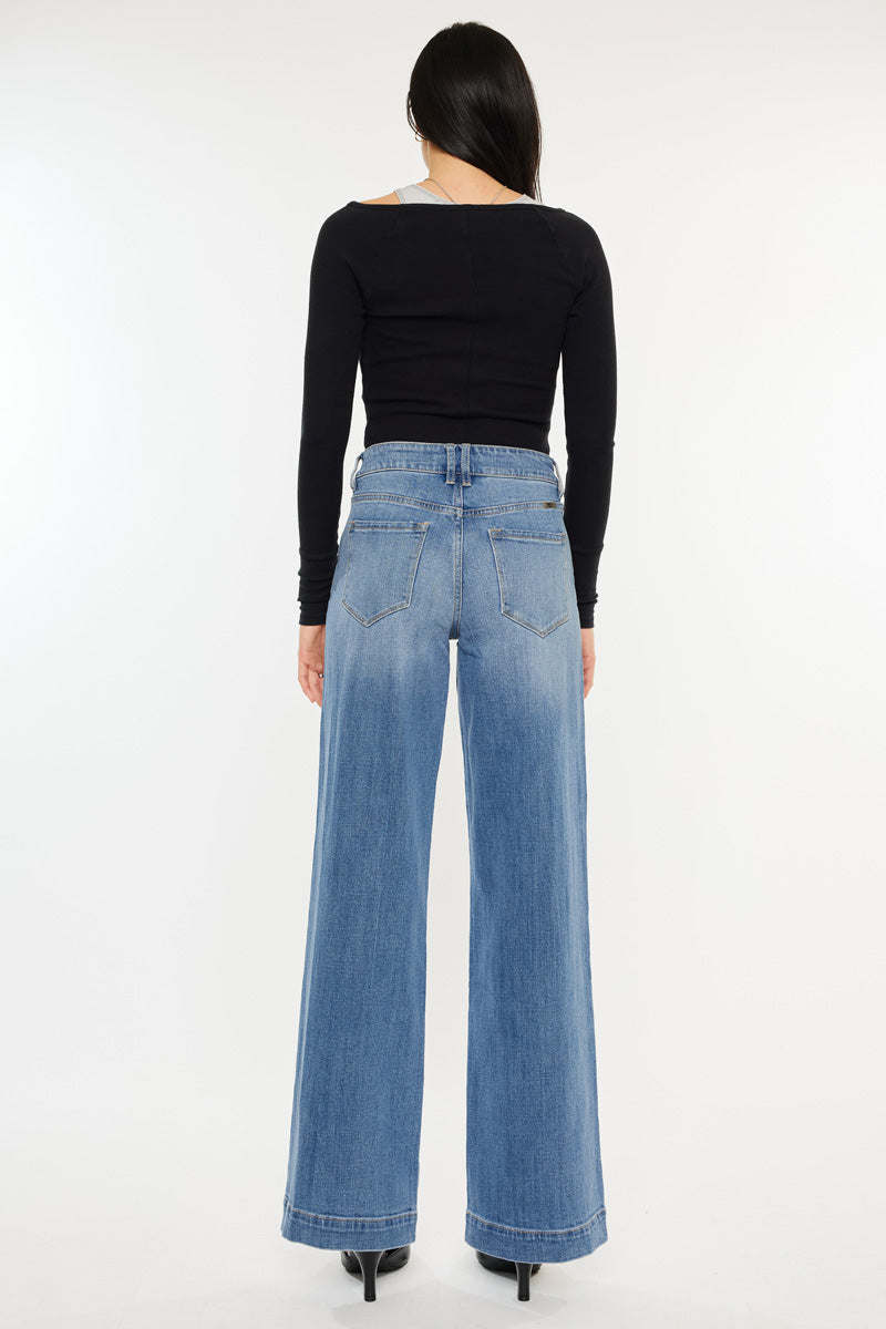 Women's High Rise Wide Leg Jeans - Bertha