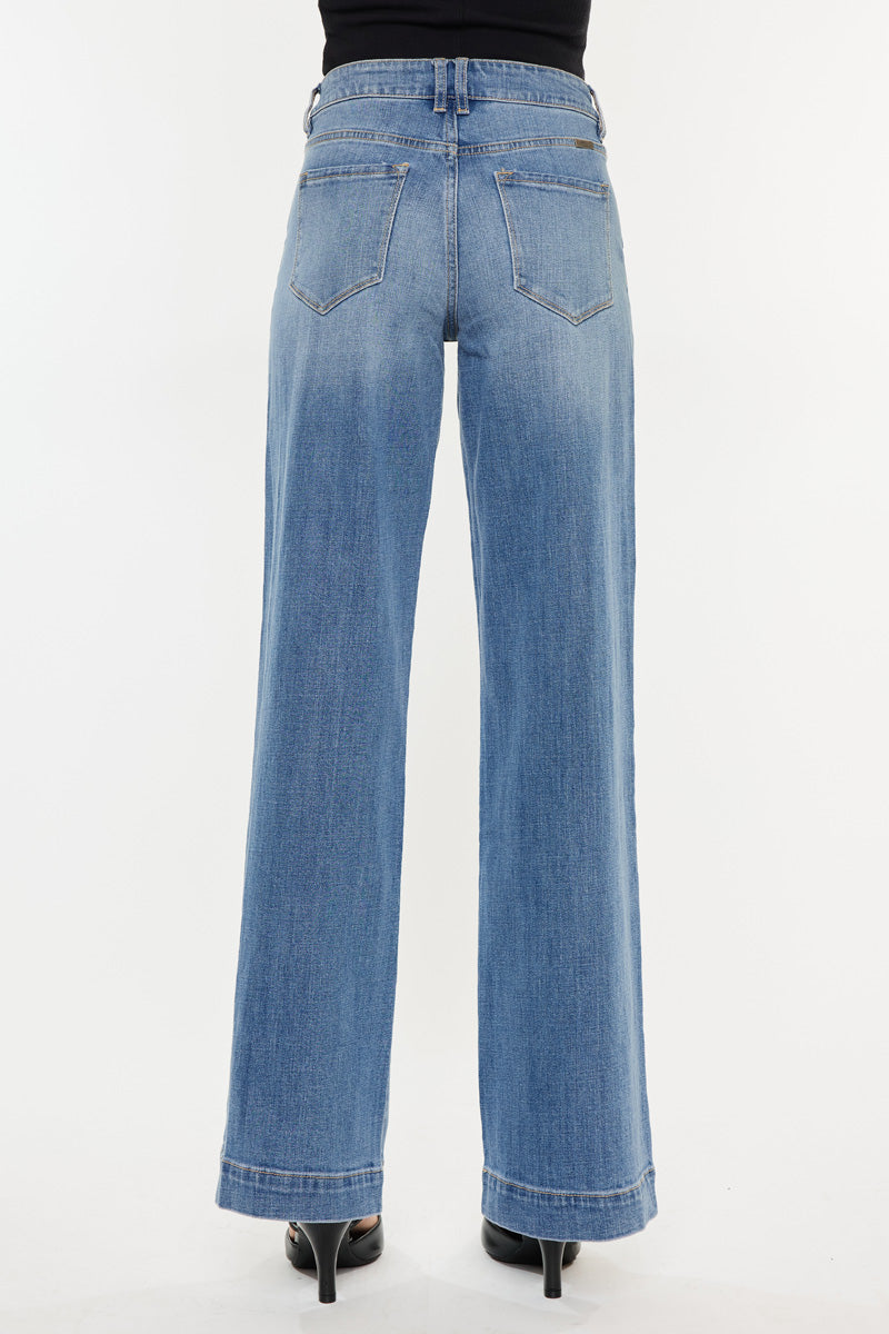 Women's High Rise Wide Leg Jeans - Bertha