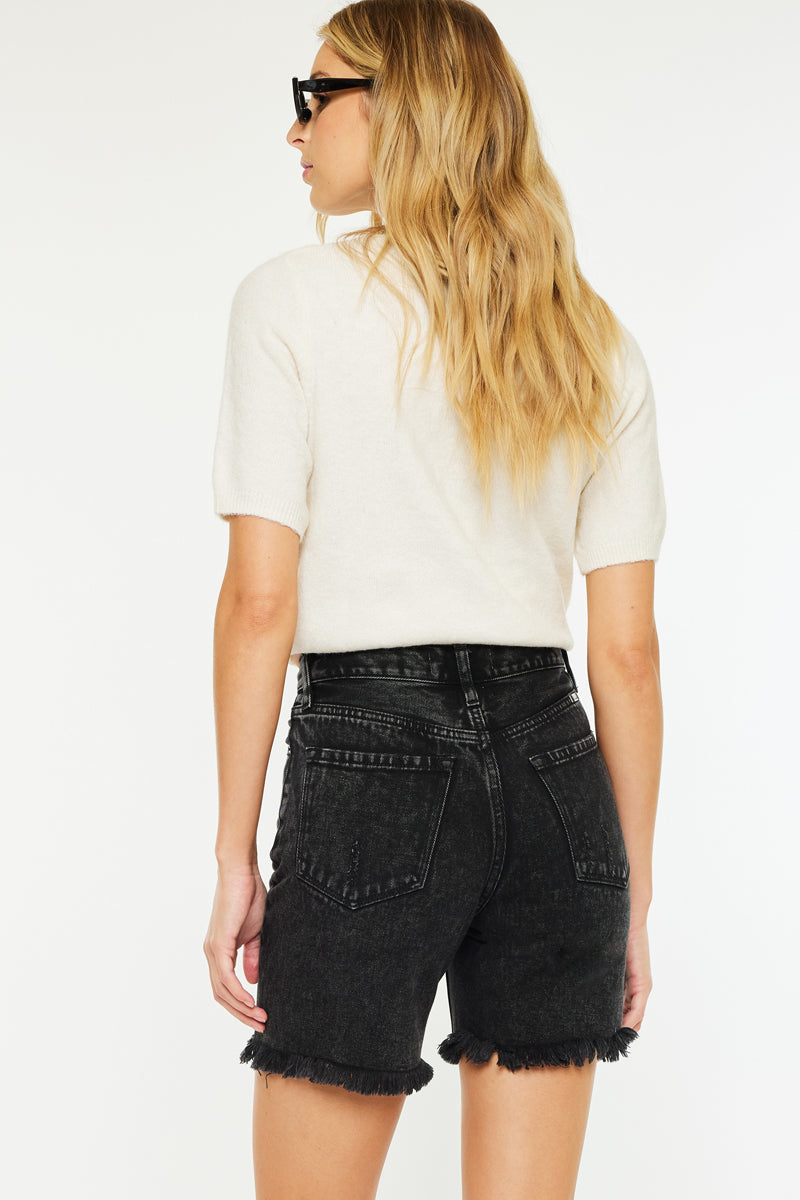 Women's Ultra High Rise Bermuda Bermuda Denim Shorts - Arabella