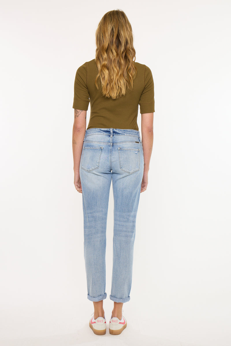 Women's Mid Rise Boyfriend Jeans - Aries