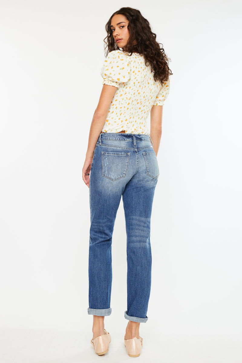 Women's Mid Rise Boyfriend Jeans - Aries