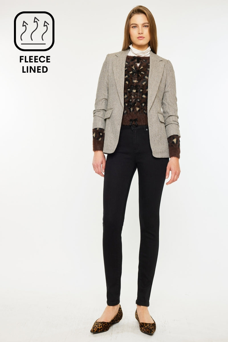 Women's High Rise Fleeced Super Skinny Jeans - Bethany