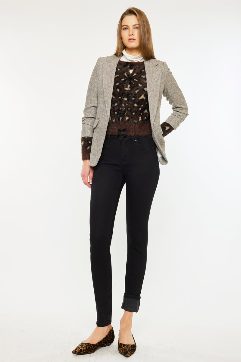 Women's High Rise Fleeced Super Skinny Jeans - Bethany