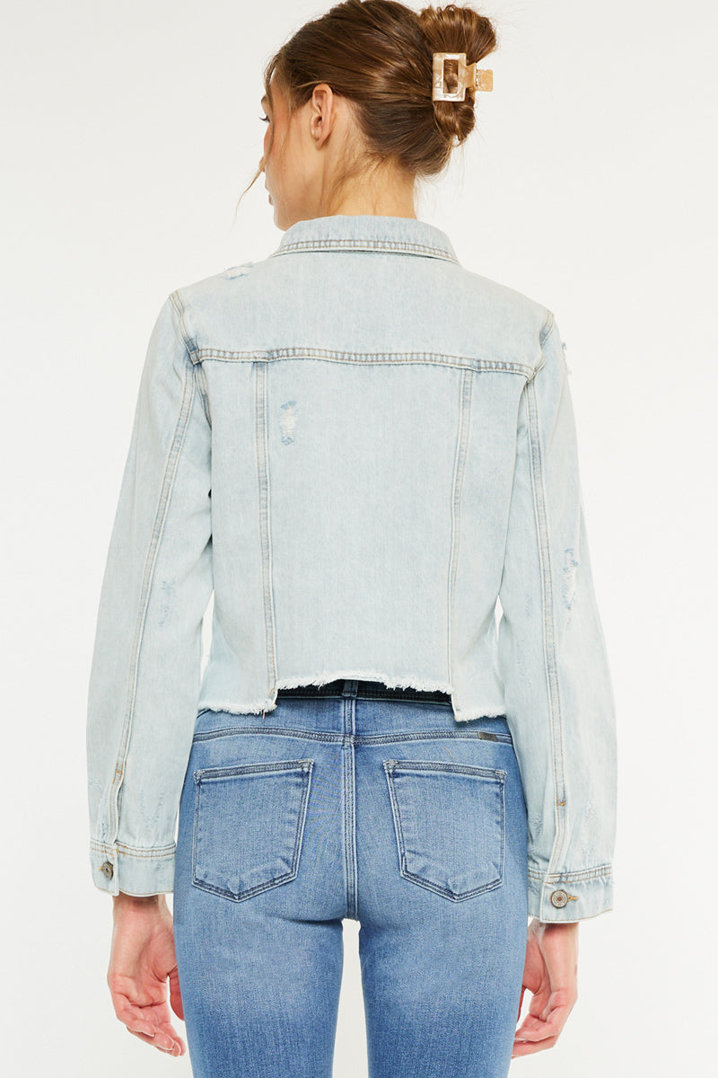 Women's Distressed Denim Jacket - Bianca