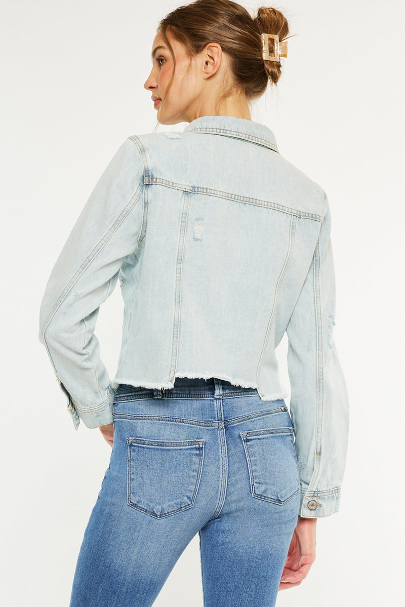 Women's Distressed Denim Jacket - Bianca