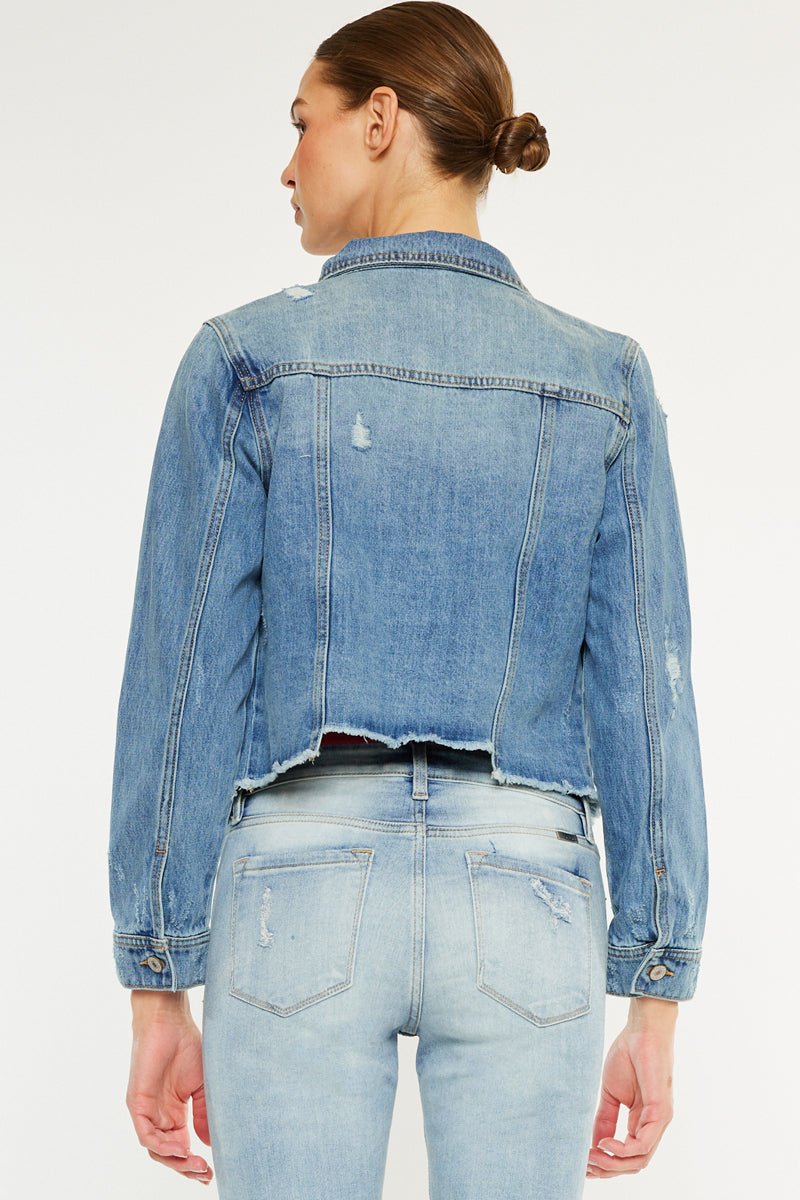 Women's Distressed Denim Jacket - Bianca