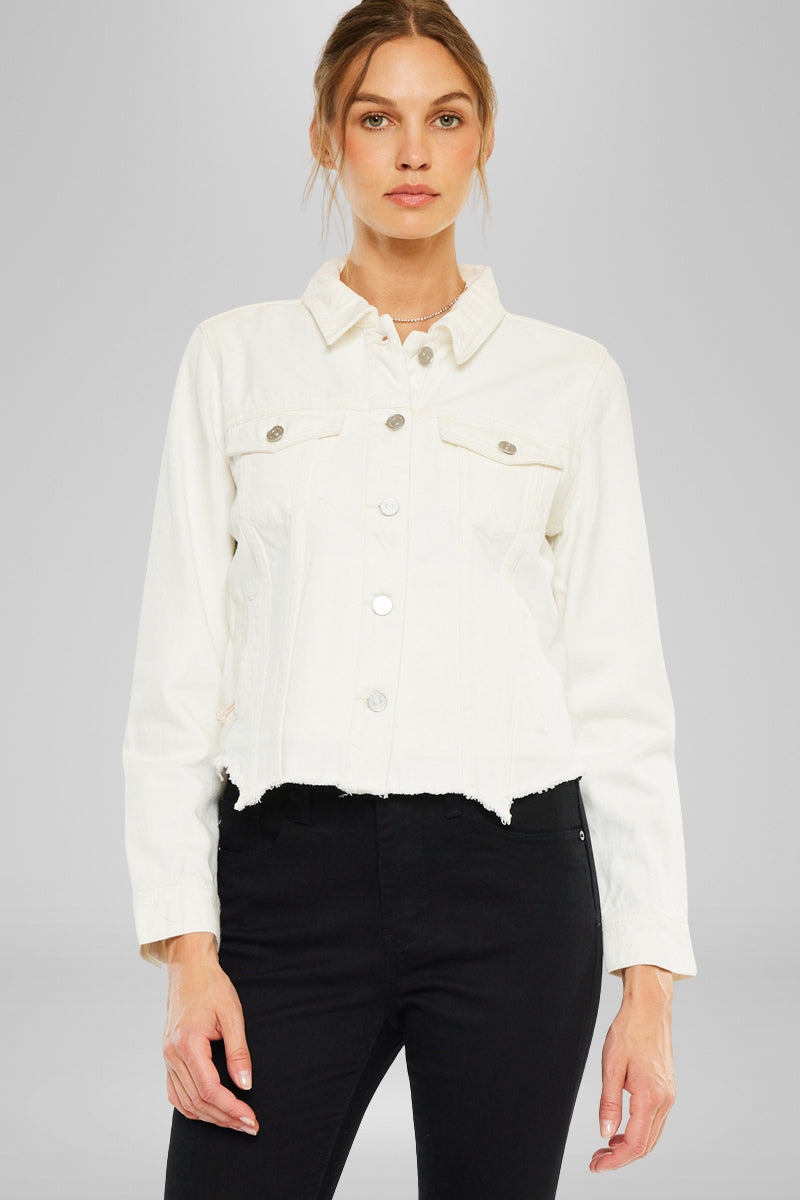 Women's Distressed Denim Jacket - Bianca