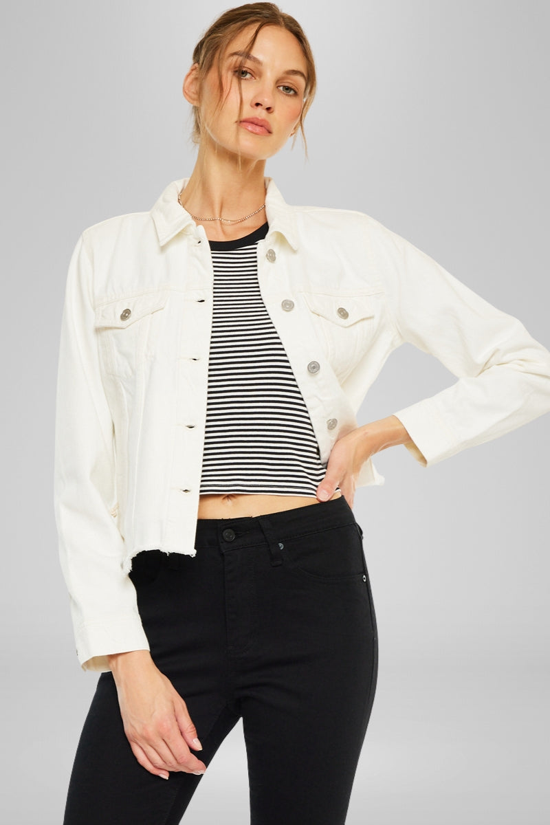 Women's Distressed Denim Jacket - Bianca