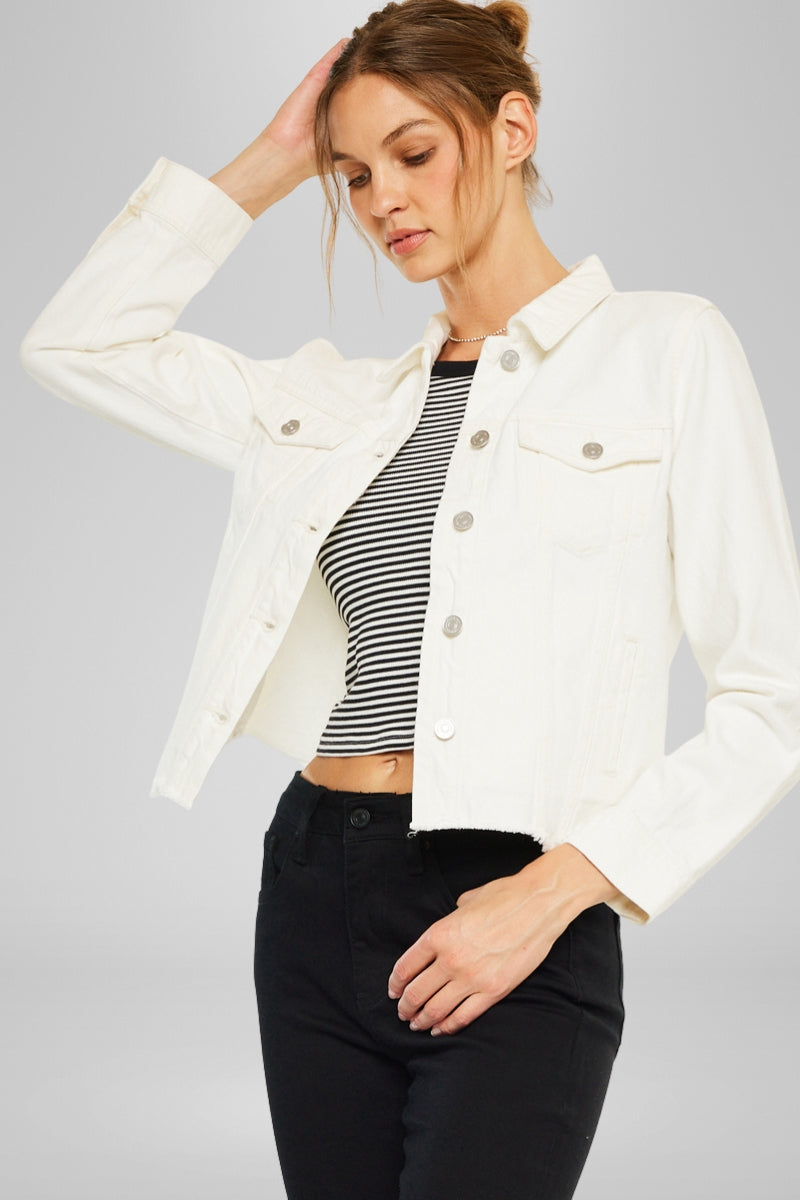 Women's Distressed Denim Jacket - Bianca