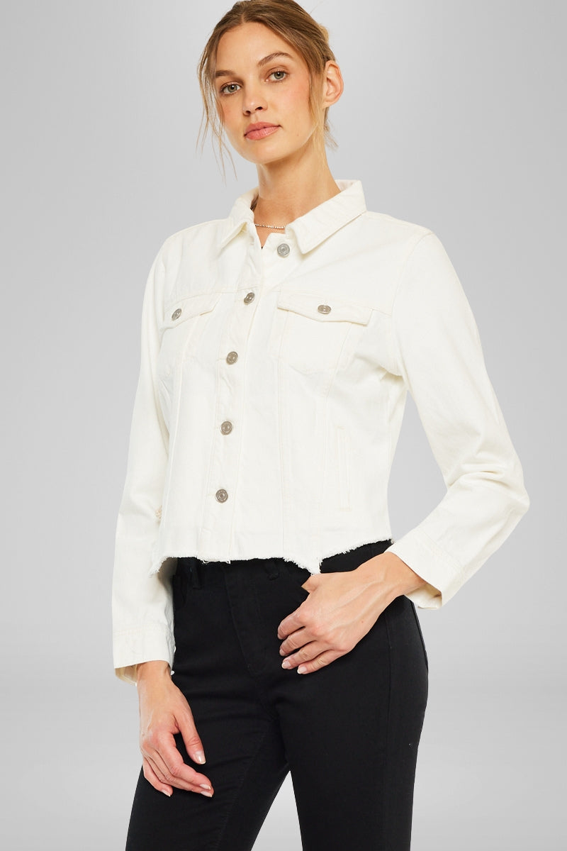 Women's Distressed Denim Jacket - Bianca