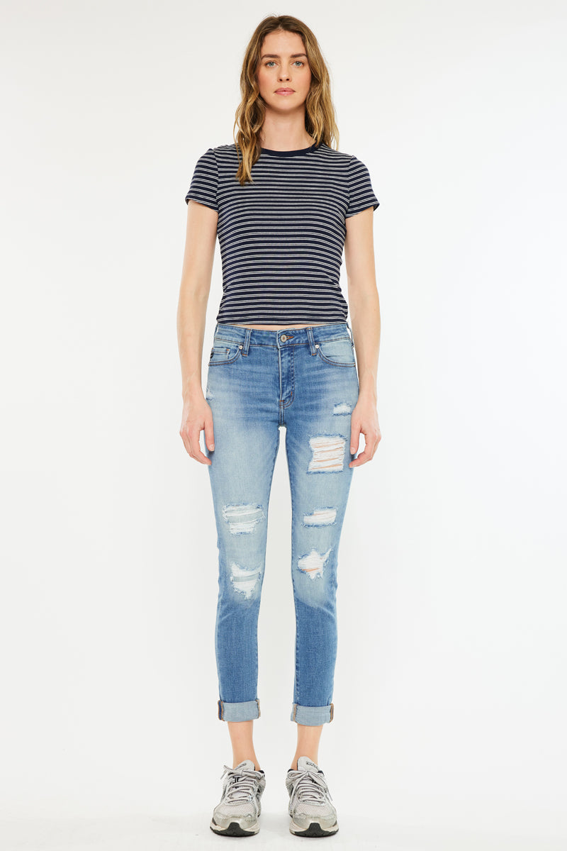 Women's Mid Rise Ankle Skinny Jeans - Caroline