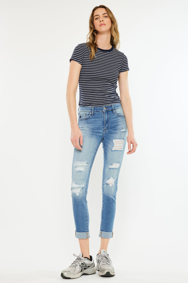 Women's Mid Rise Ankle Skinny Jeans - Caroline