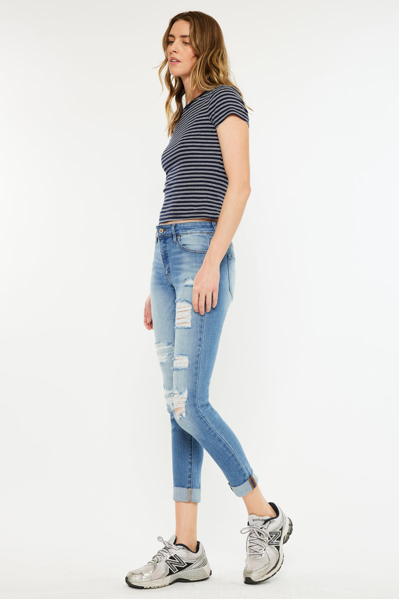 Women's Mid Rise Ankle Skinny Jeans - Caroline