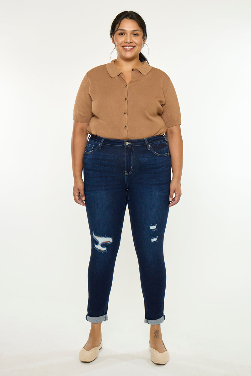 Women's Plus Size Mid Rise Ankle Skinny Jeans - Berenice