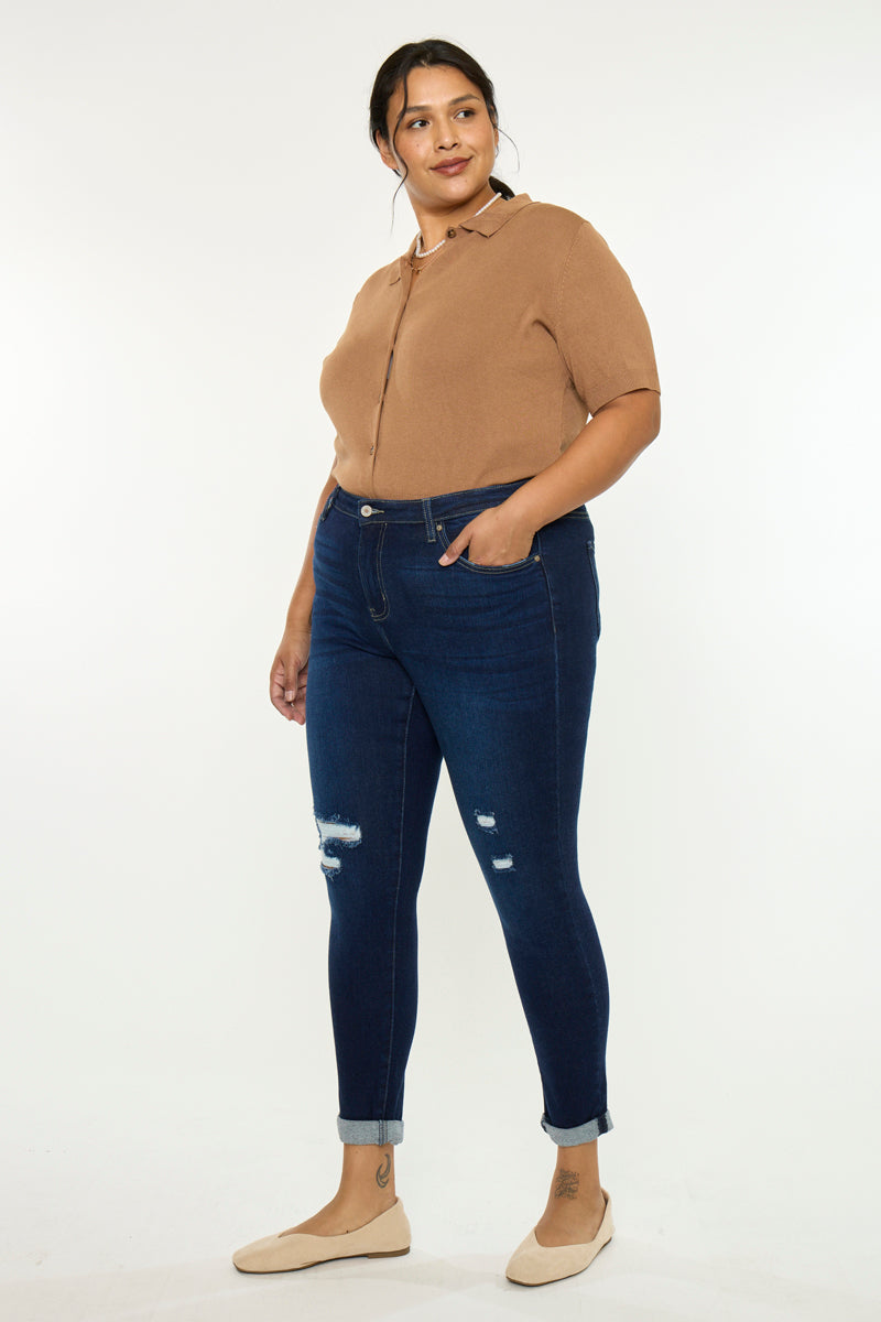 Women's Plus Size Mid Rise Ankle Skinny Jeans - Berenice
