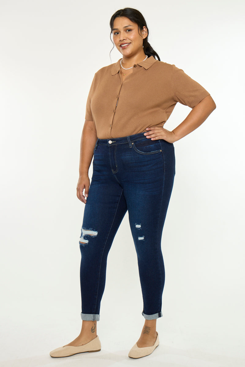 Women's Plus Size Mid Rise Ankle Skinny Jeans - Berenice