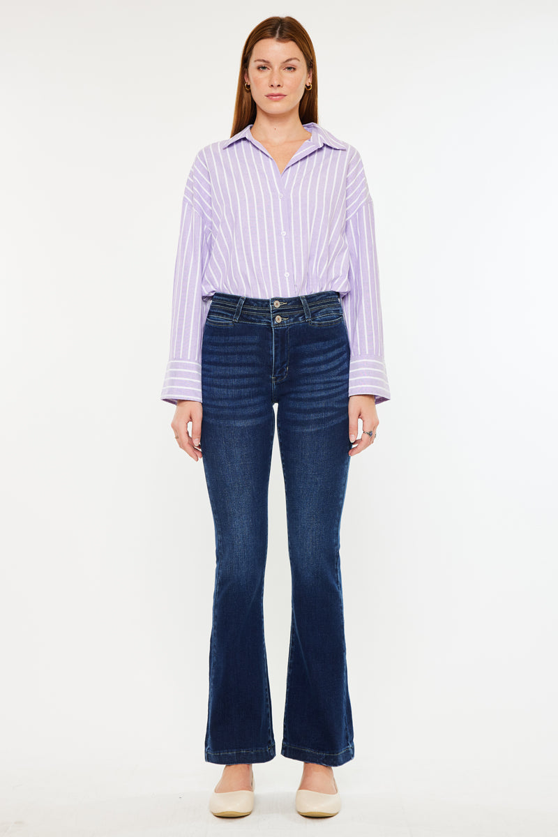 Women's High Rise Flare Jeans - Caroline