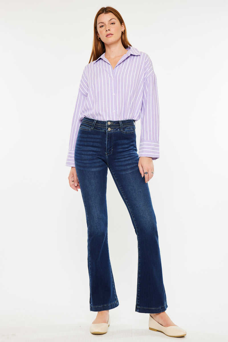 Women's High Rise Flare Jeans - Caroline
