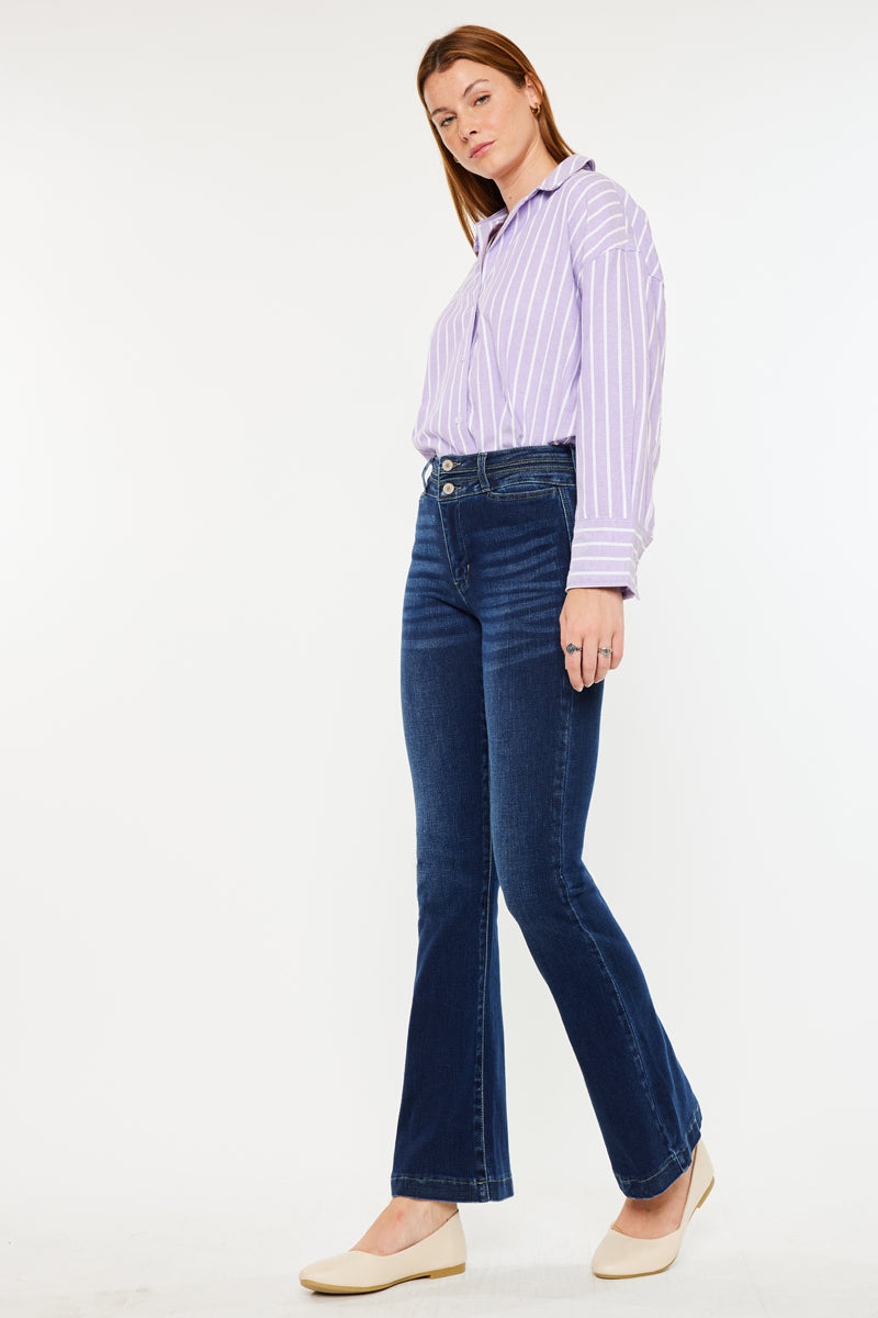 Women's High Rise Flare Jeans - Caroline