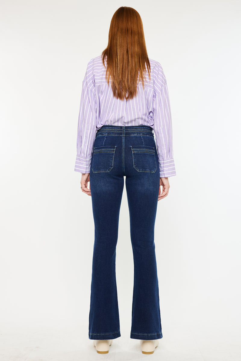 Women's High Rise Flare Jeans - Caroline