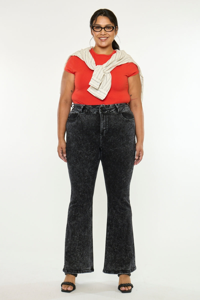 Women's Plus Size Ultra High Rise Flare Jeans - Amirah