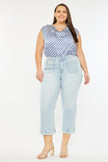 Women's Plus Size High Rise Cropped Flare Jeans - Abigail