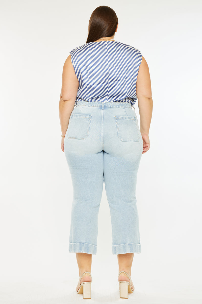 Women's Plus Size High Rise Cropped Flare Jeans - Abigail