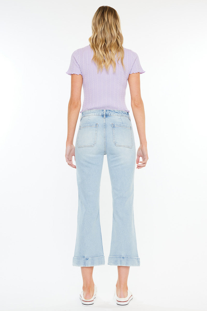 Women's High Rise Cropped Flare Jeans - Angelina