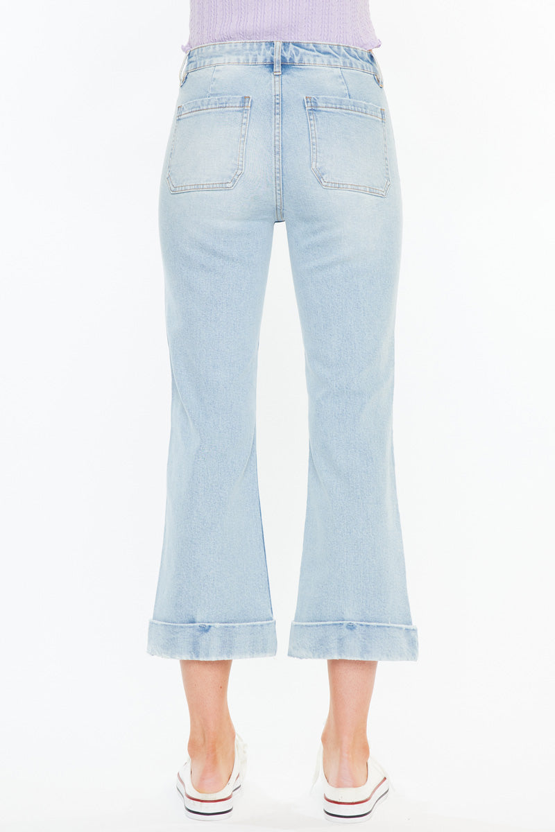 Women's High Rise Cropped Flare Jeans - Angelina