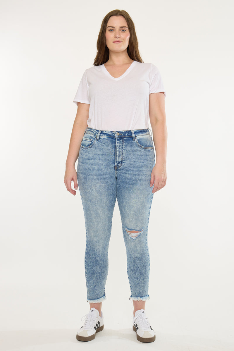 Women's Plus Size High Rise Ankle Skinny Jeans - Bellita