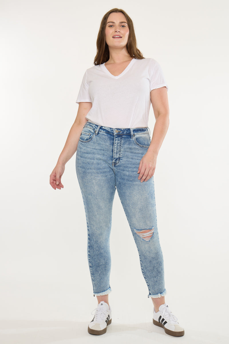 Women's Plus Size High Rise Ankle Skinny Jeans - Bellita