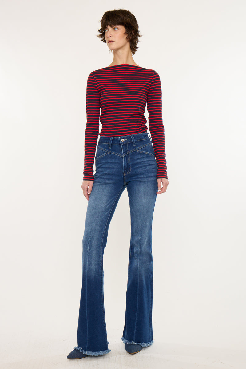 Women's High Rise Flare Jeans - Ashton