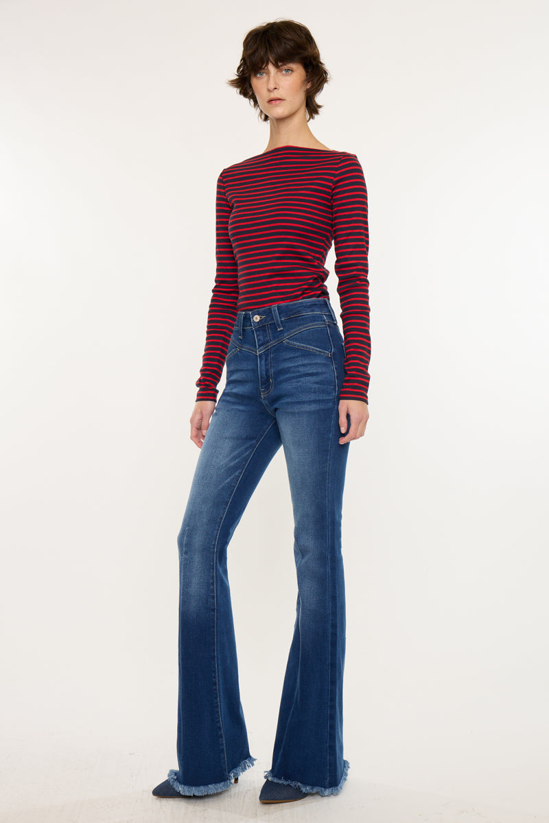 Women's High Rise Flare Jeans - Ashton