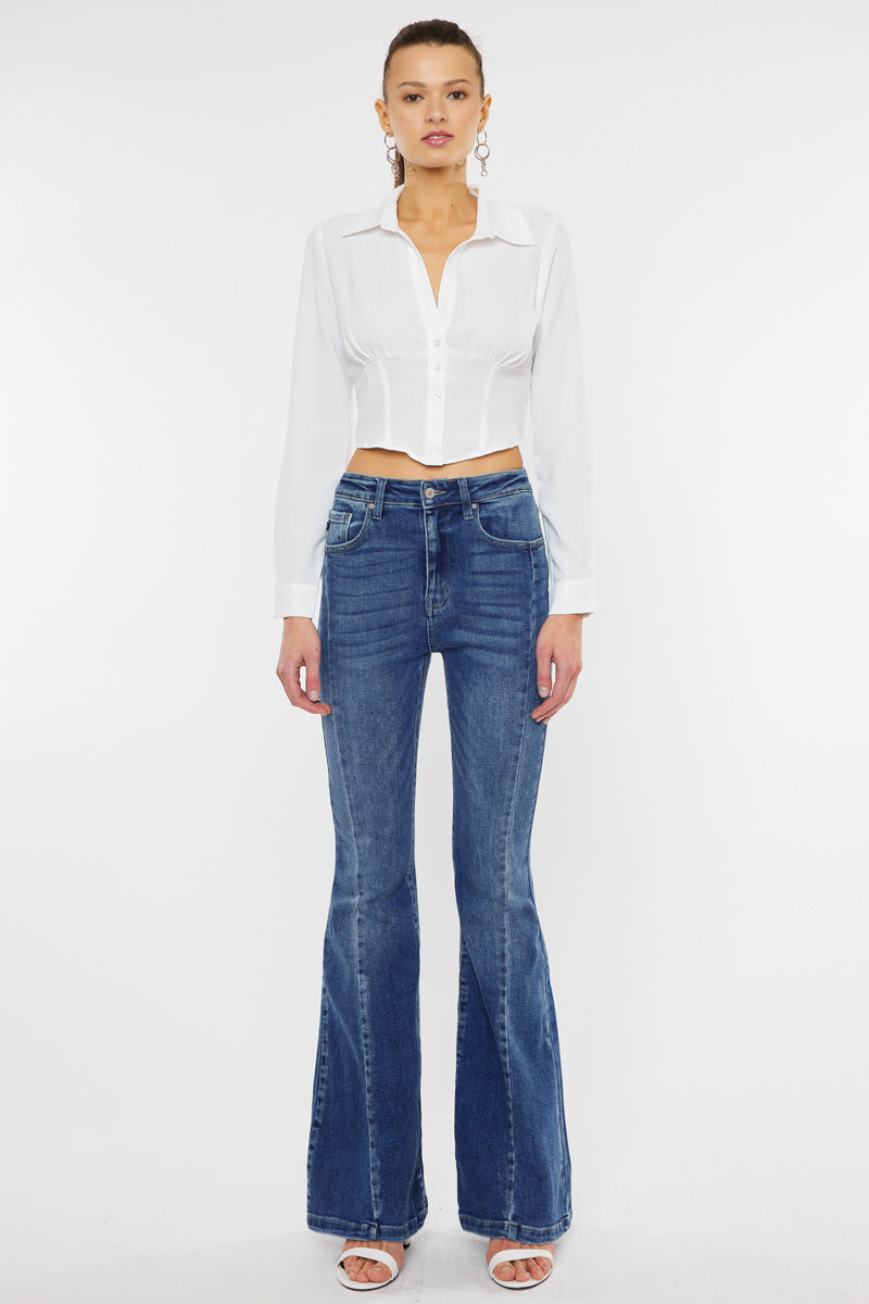 Women's High Rise Super Flare Jeans - Amayah