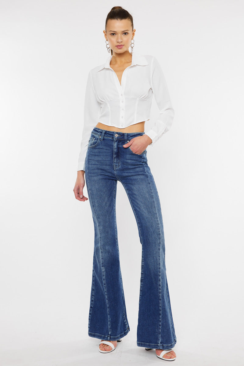 Women's High Rise Super Flare Jeans - Amayah