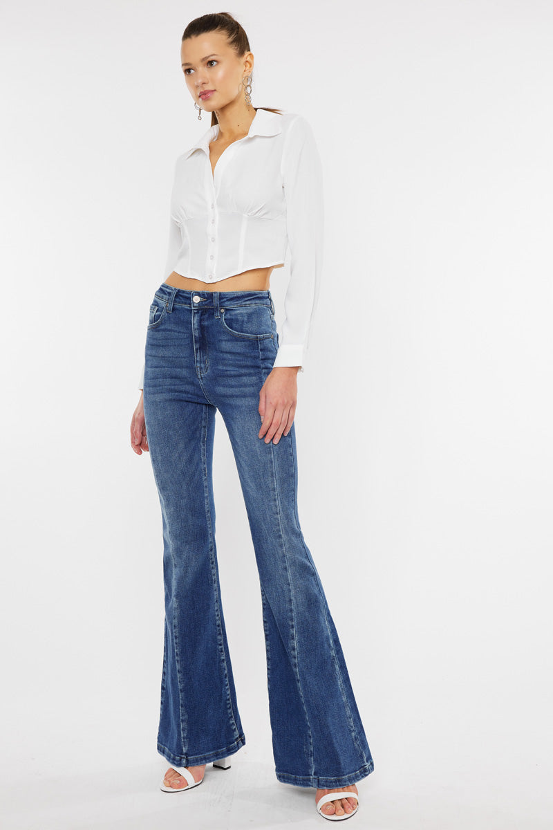 Women's High Rise Super Flare Jeans - Amayah
