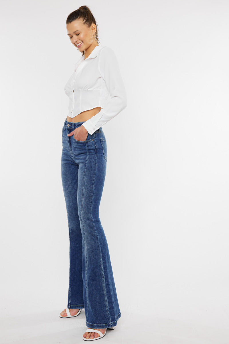 Women's High Rise Super Flare Jeans - Amayah