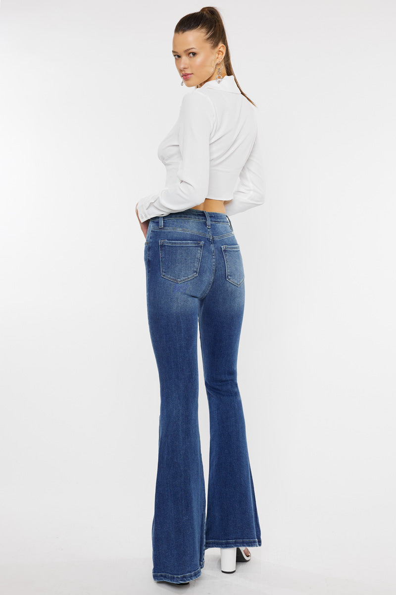 Women's High Rise Super Flare Jeans - Amayah