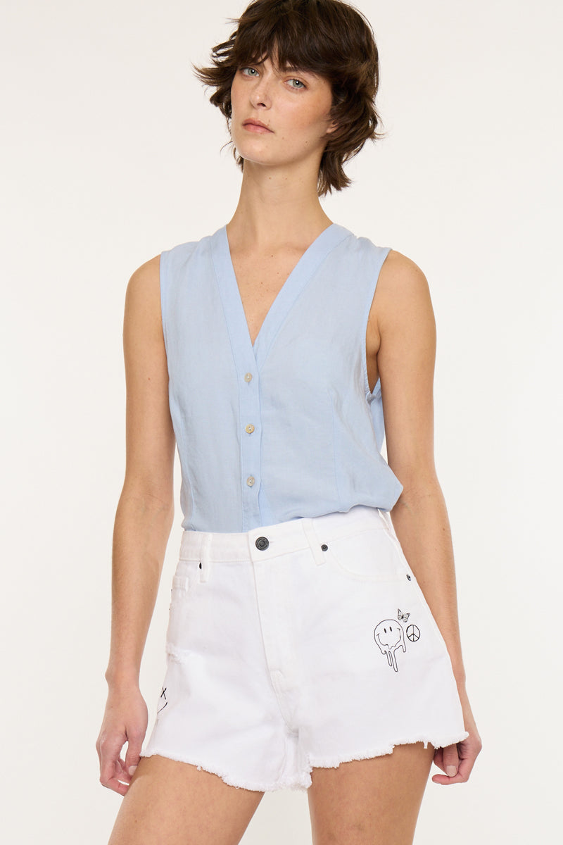 Women's High Rise Mom Denim Shorts - Ambrosia