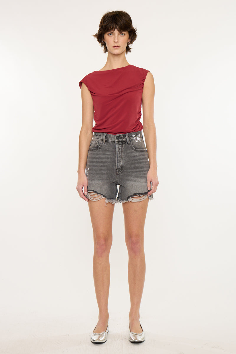 Women's Ultra High Rise 90's Boyfriend Denim Shorts - Ariya