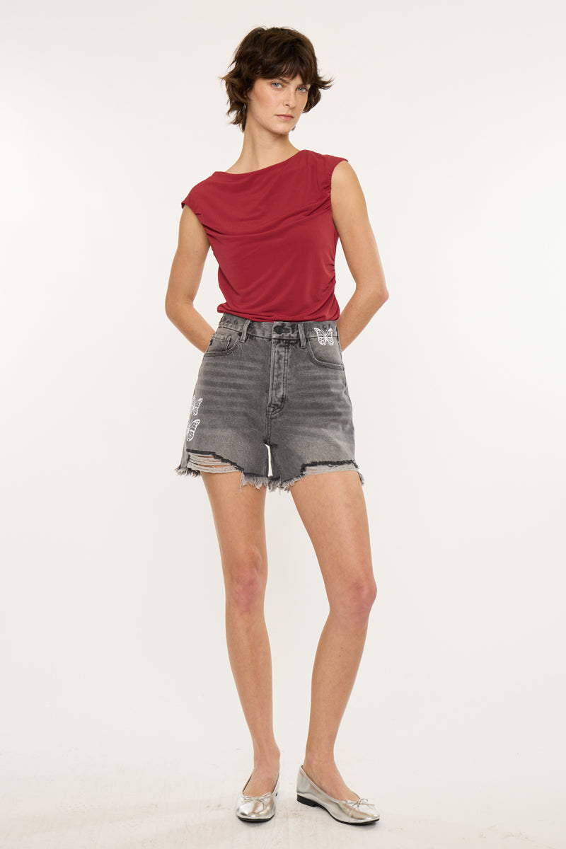 Women's Ultra High Rise 90's Boyfriend Denim Shorts - Ariya