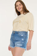 Women's Plus Size High Rise Mom Denim Shorts - Adelia