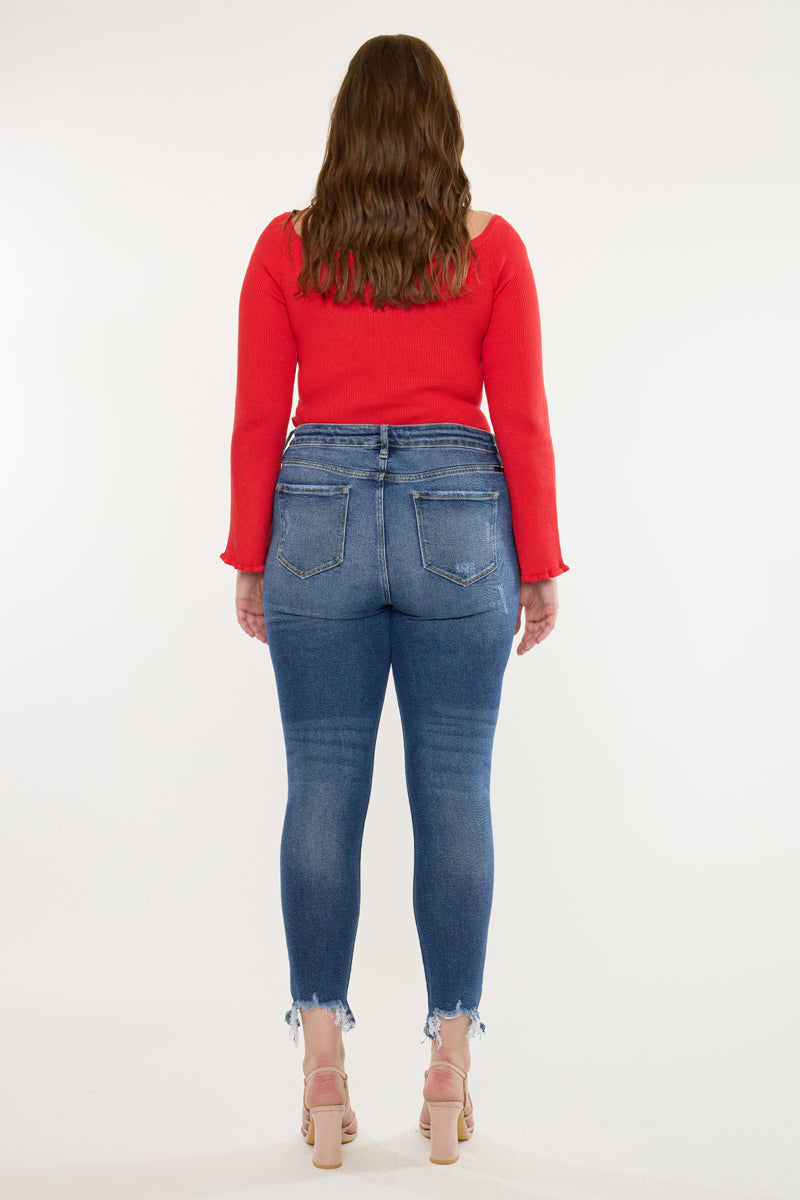 Women's Plus Size High Rise Ankle Skinny Jeans - Bunny
