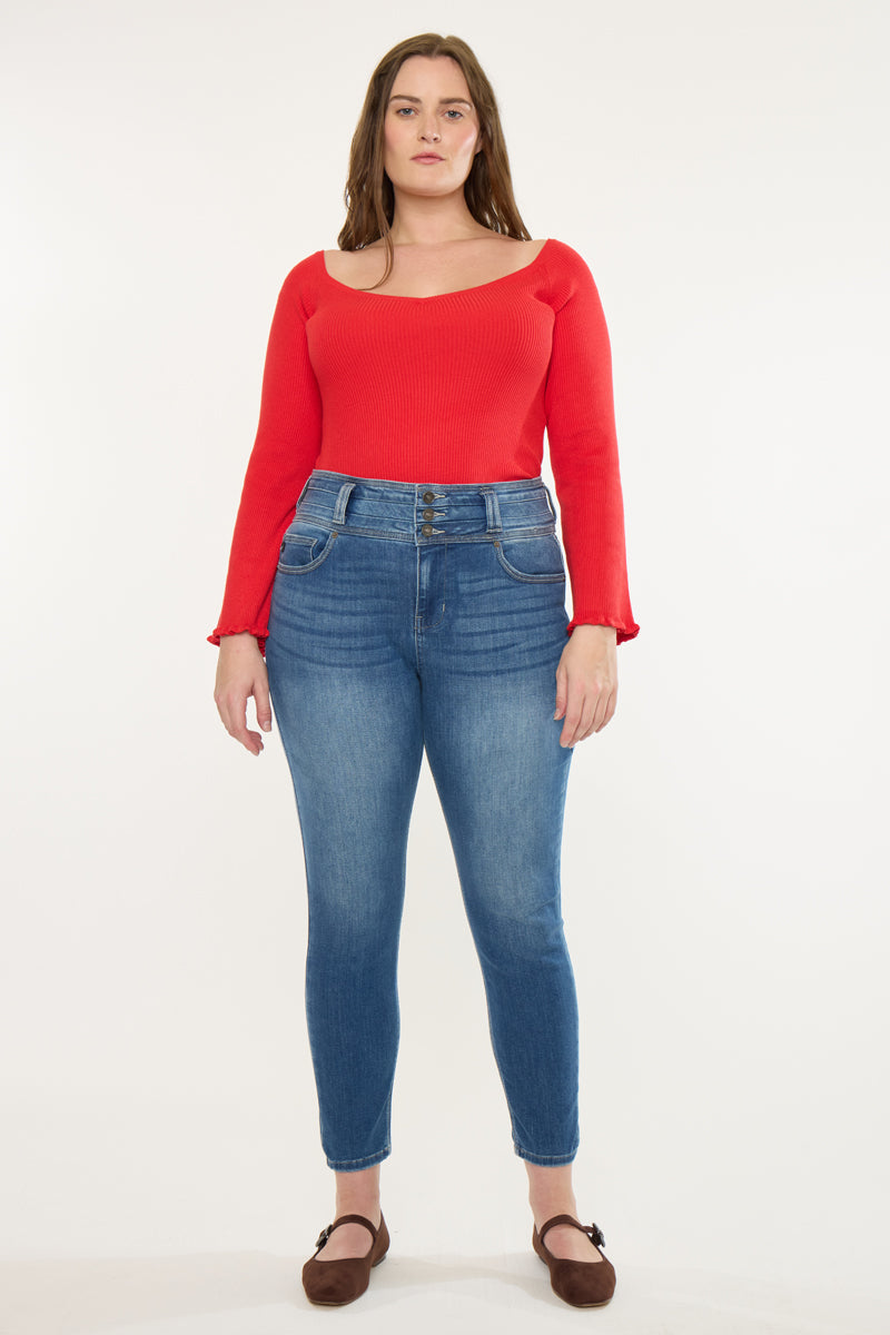 Women's Plus Size High Rise Super Skinny Jeans - Brianne