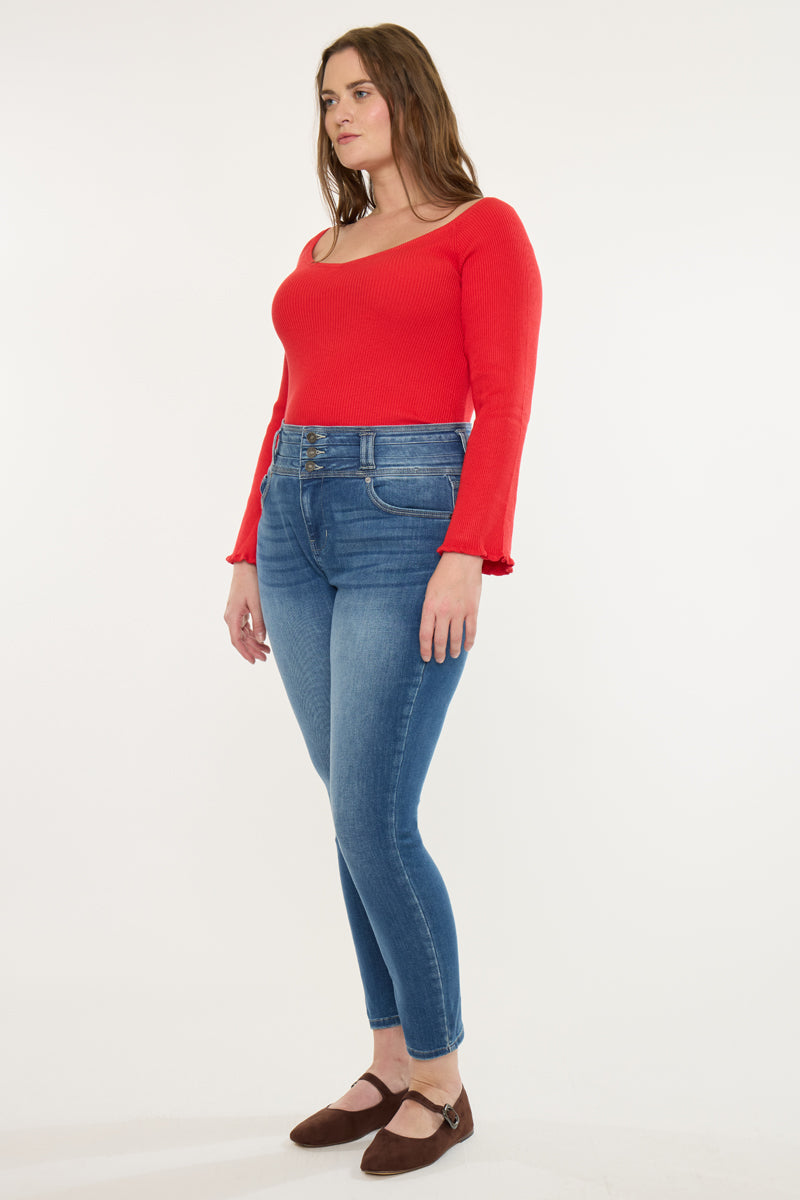 Women's Plus Size High Rise Super Skinny Jeans - Brianne